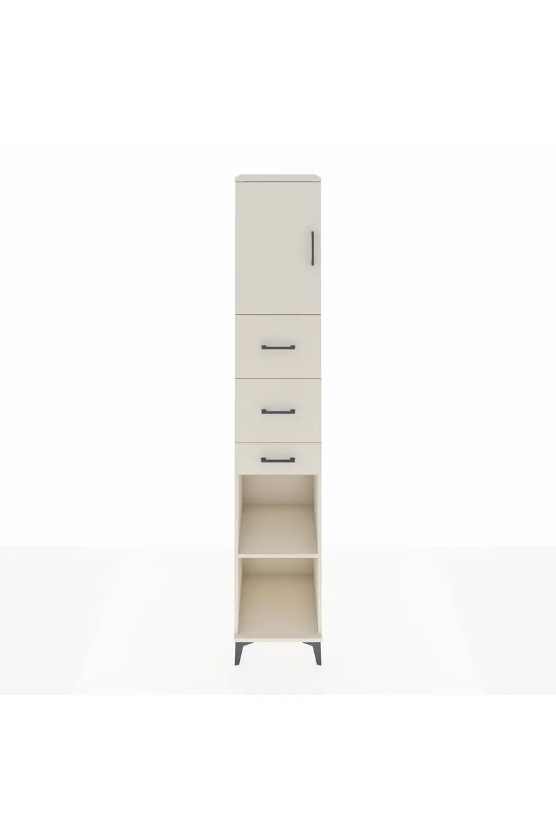Hyperion Dolap 3 Raflı 3 Çekmeceli Tek Kapaklı 44x44x243