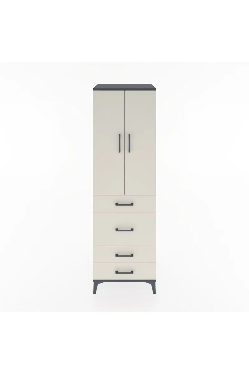 Hyperion Dolap 3 Raflı 4 Çekmeceli 2 Kapaklı 60x44x195