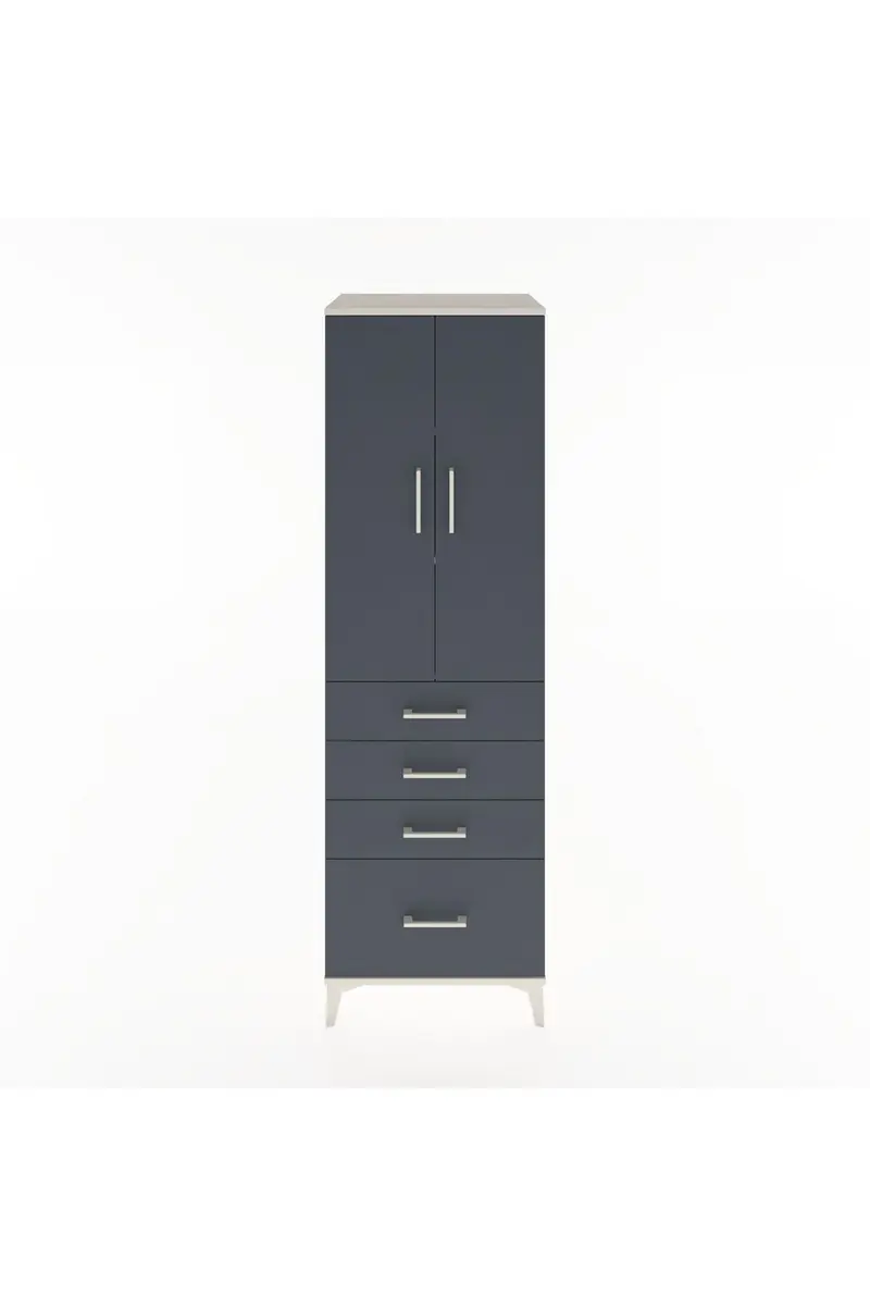 Hyperion Dolap 3 Raflı 4 Çekmeceli 2 Kapaklı 60x44x195