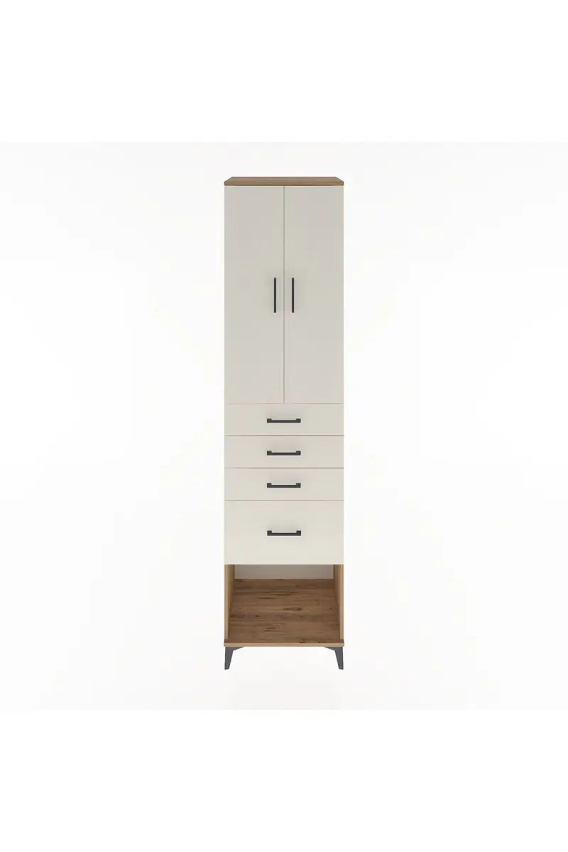 Hyperion Dolap 3 Raflı 4 Çekmeceli 2 Kapaklı 60x44x243