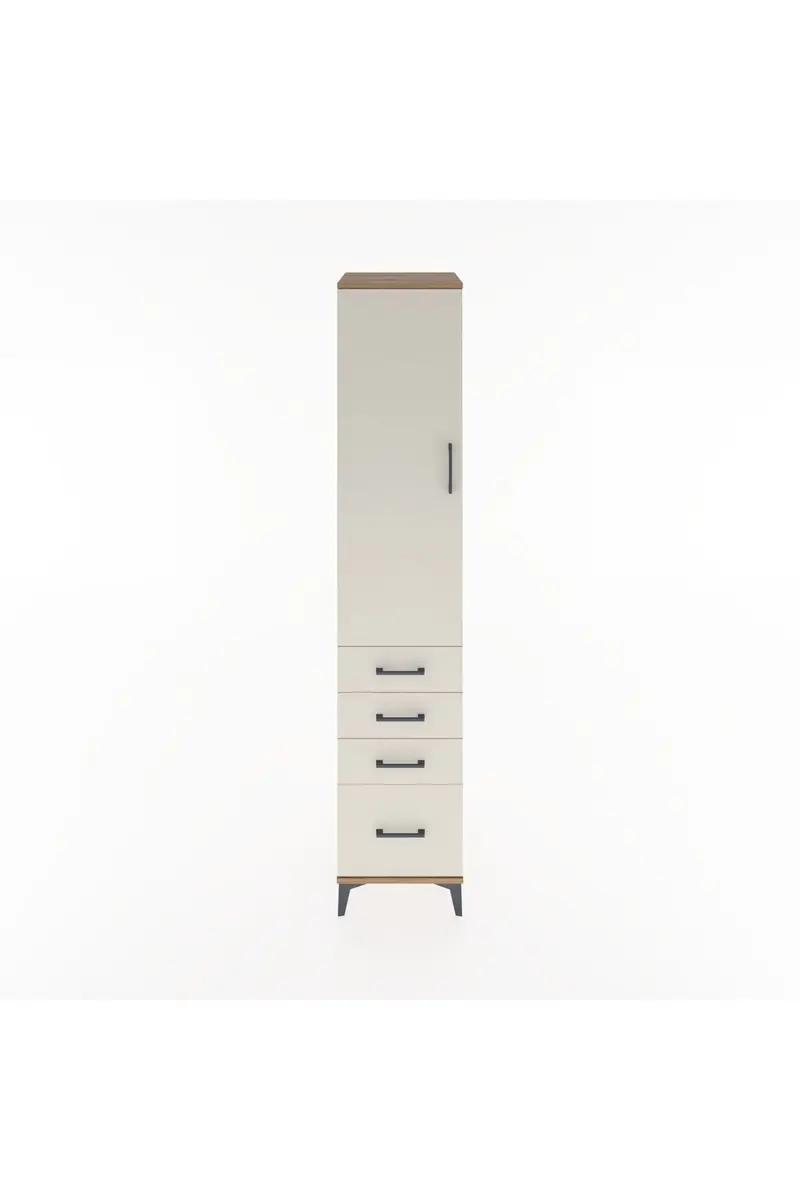 Hyperion Dolap 3 Raflı 4 Çekmeceli Tek Kapaklı 44x44x221