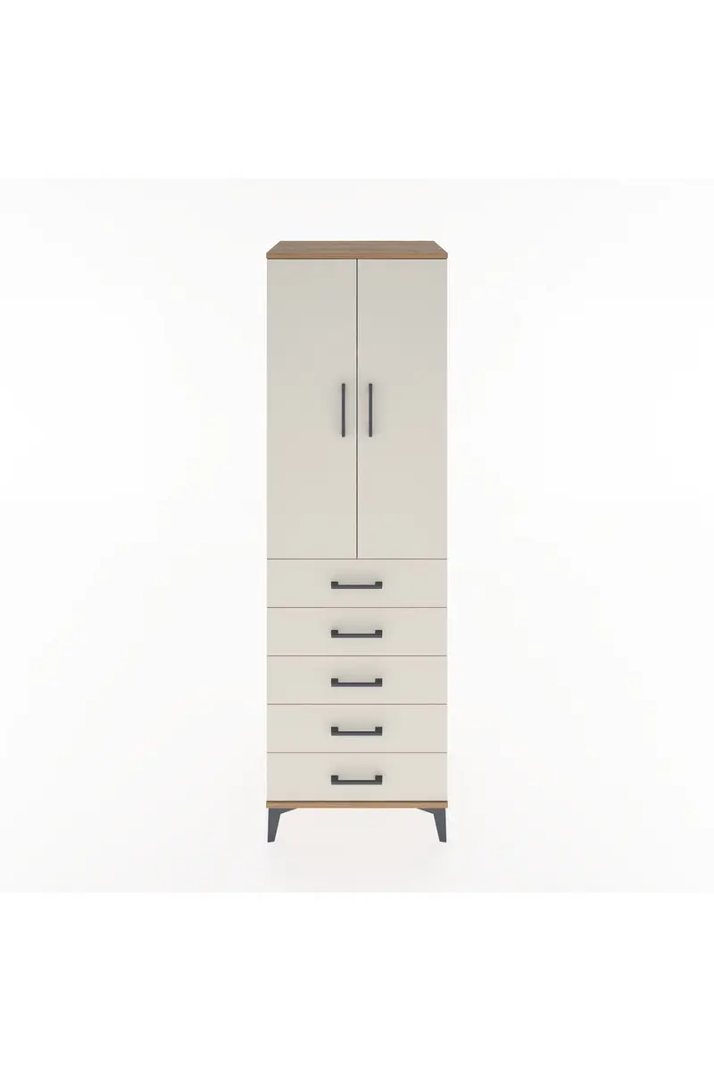 Hyperion Dolap 3 Raflı 5 Çekmeceli 2 Kapaklı 60x44x195