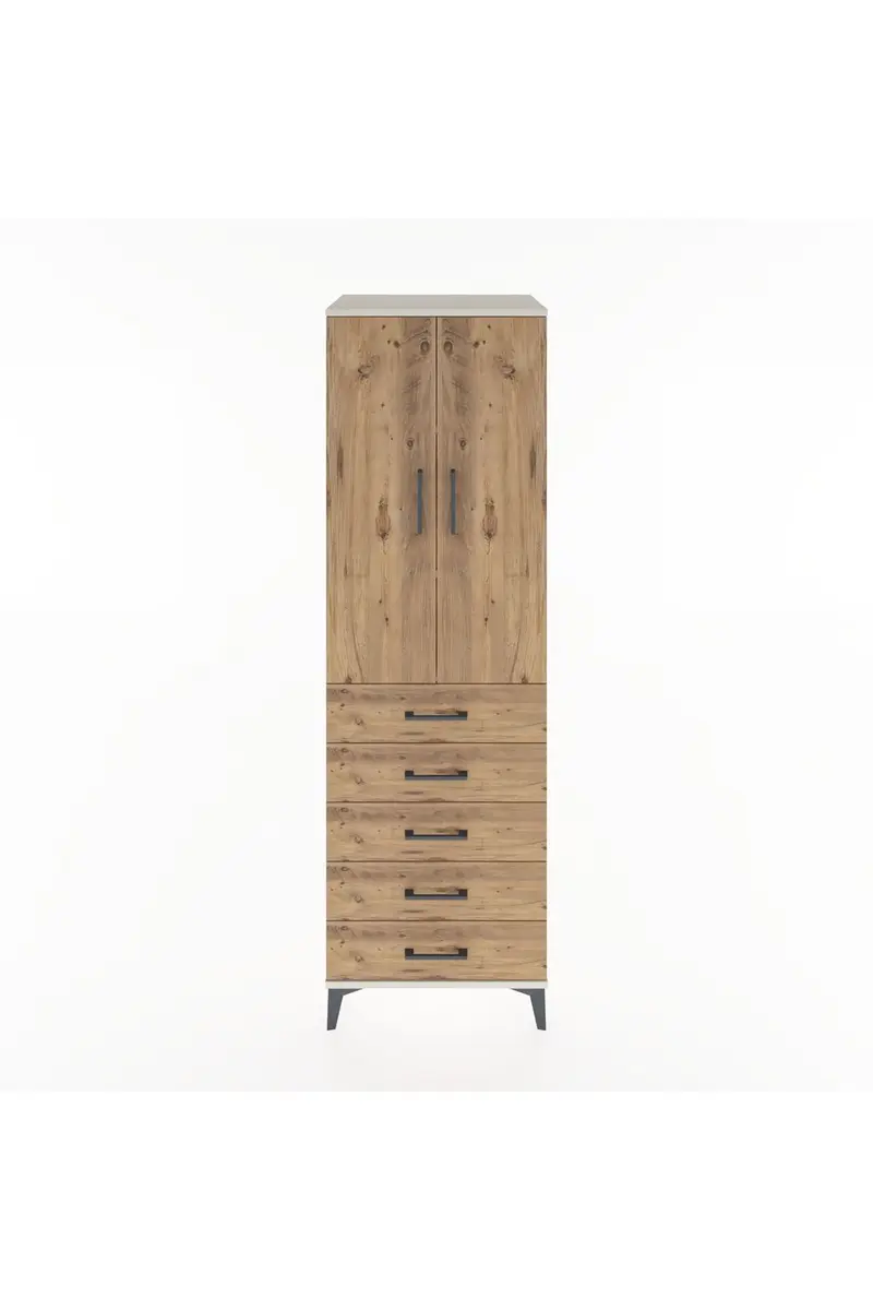 Hyperion Dolap 3 Raflı 5 Çekmeceli 2 Kapaklı 60x44x195
