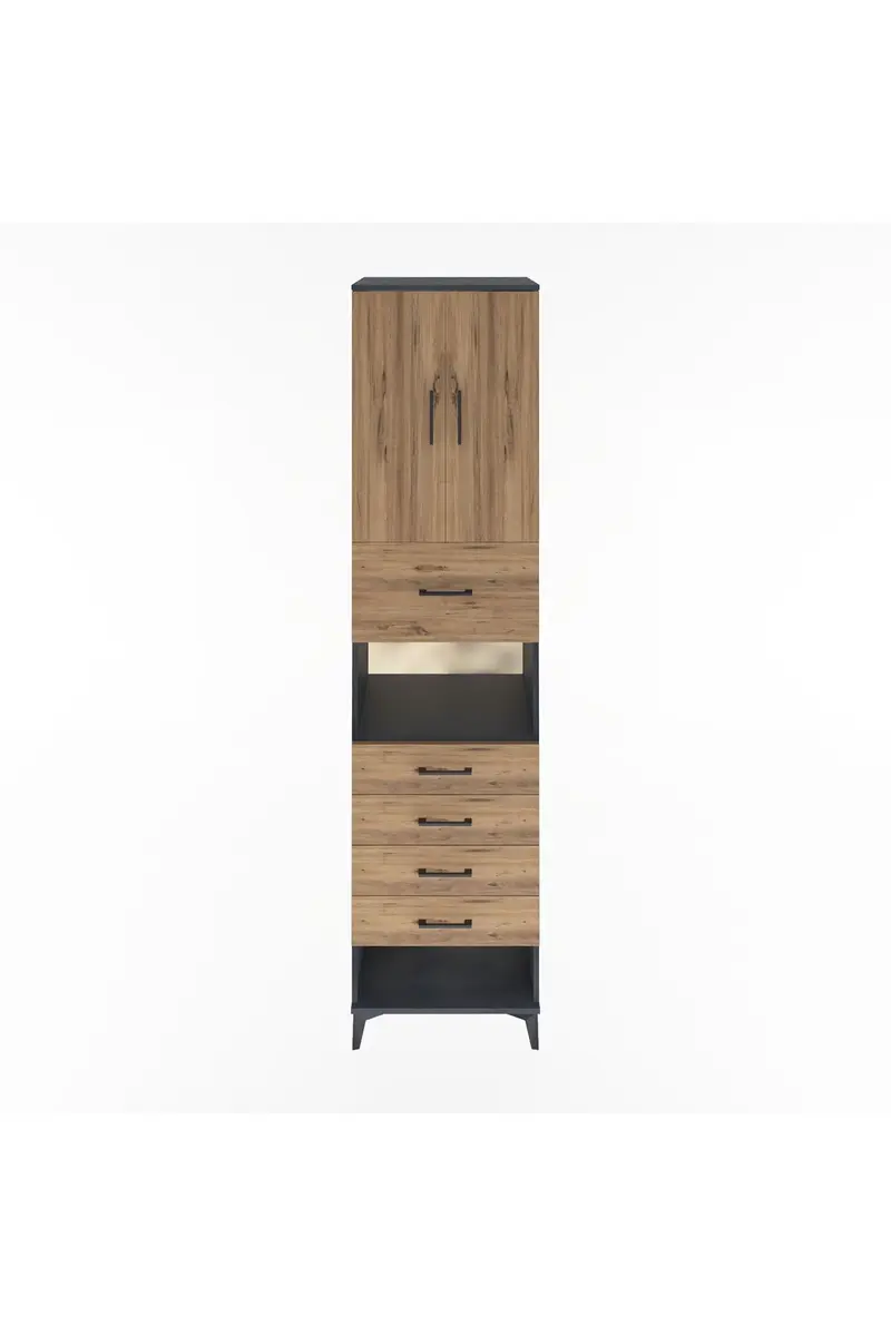 Hyperion Dolap 3 Raflı 5 Çekmeceli 2 Kapaklı 60x44x243