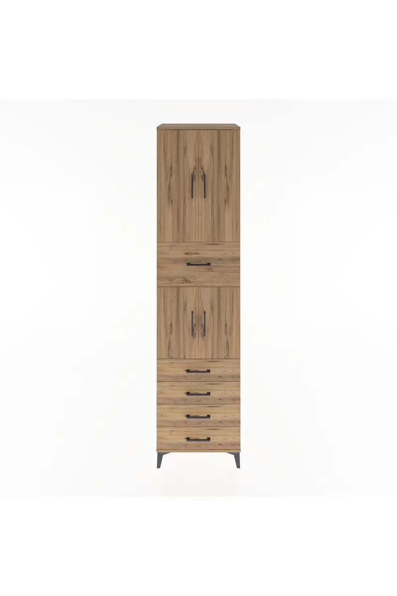Hyperion Dolap 3 Raflı 5 Çekmeceli 4 Kapaklı 60x44x243