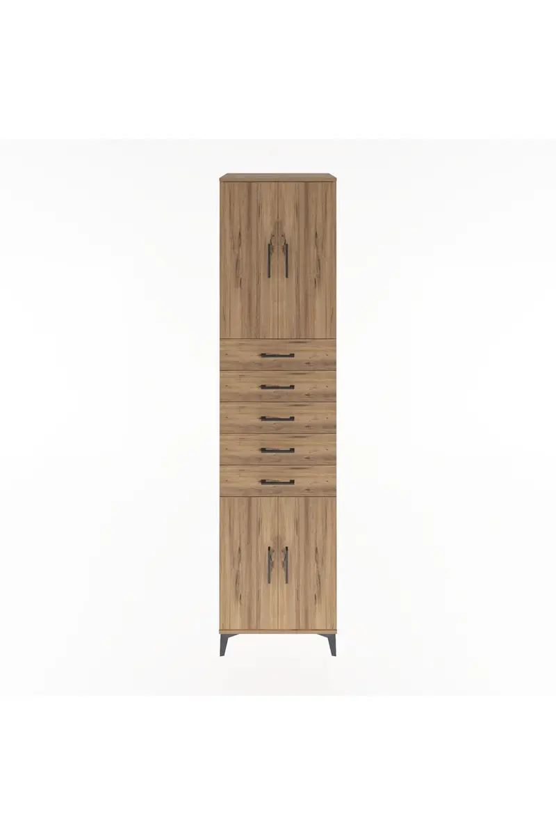 Hyperion Dolap 3 Raflı 5 Çekmeceli 4 Kapaklı 60x44x243