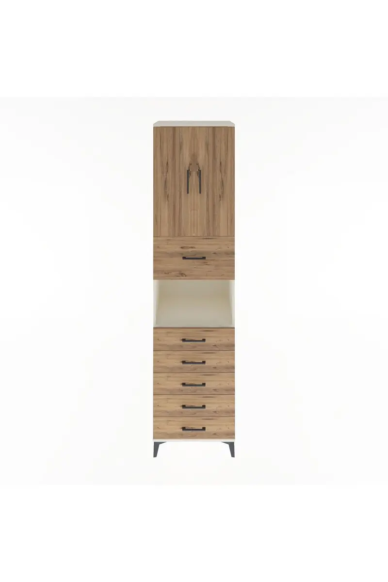 Hyperion Dolap 3 Raflı 6 Çekmeceli 2 Kapaklı 60x44x243