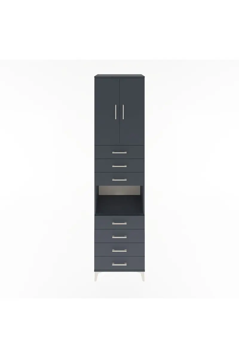 Hyperion Dolap 3 Raflı 7 Çekmeceli 2 Kapaklı 60x44x243