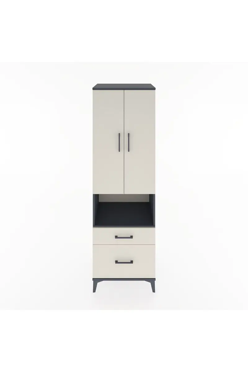 Hyperion Dolap 4 Raflı 2 Çekmeceli 2 Kapaklı 60x44x195