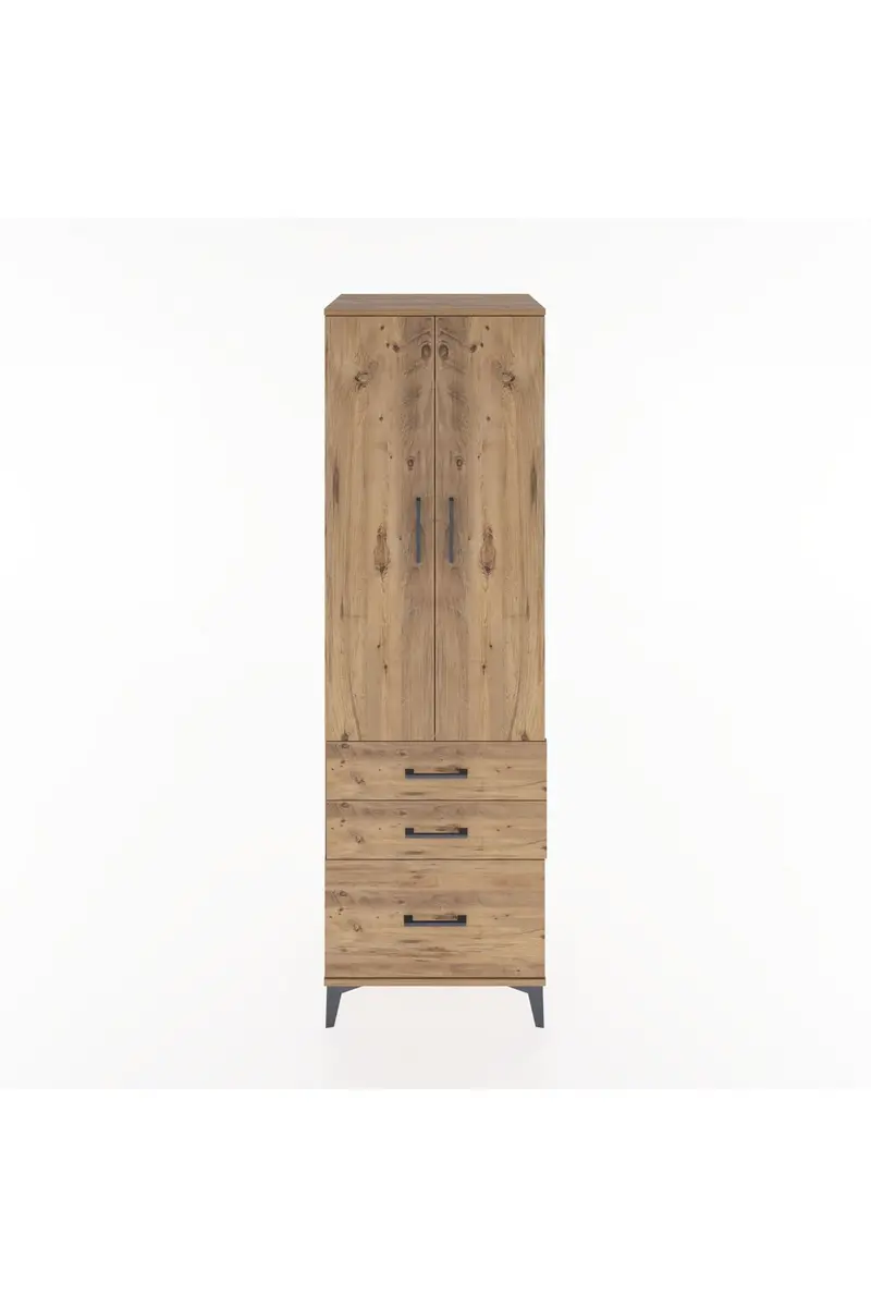 Hyperion Dolap 4 Raflı 3 Çekmeceli 2 Kapaklı 60x44x195