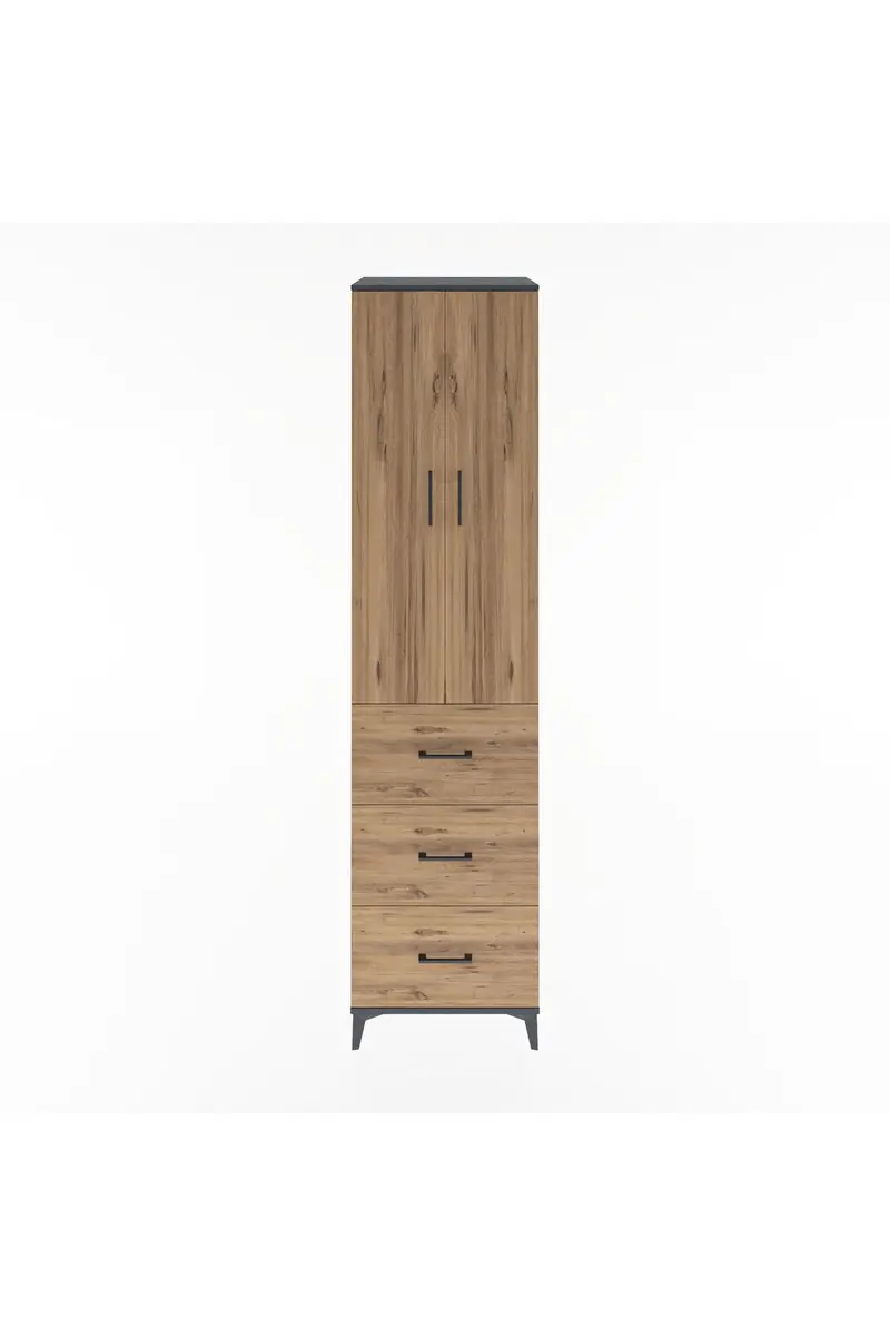 Hyperion Dolap 4 Raflı 3 Çekmeceli 2 Kapaklı 60x44x243