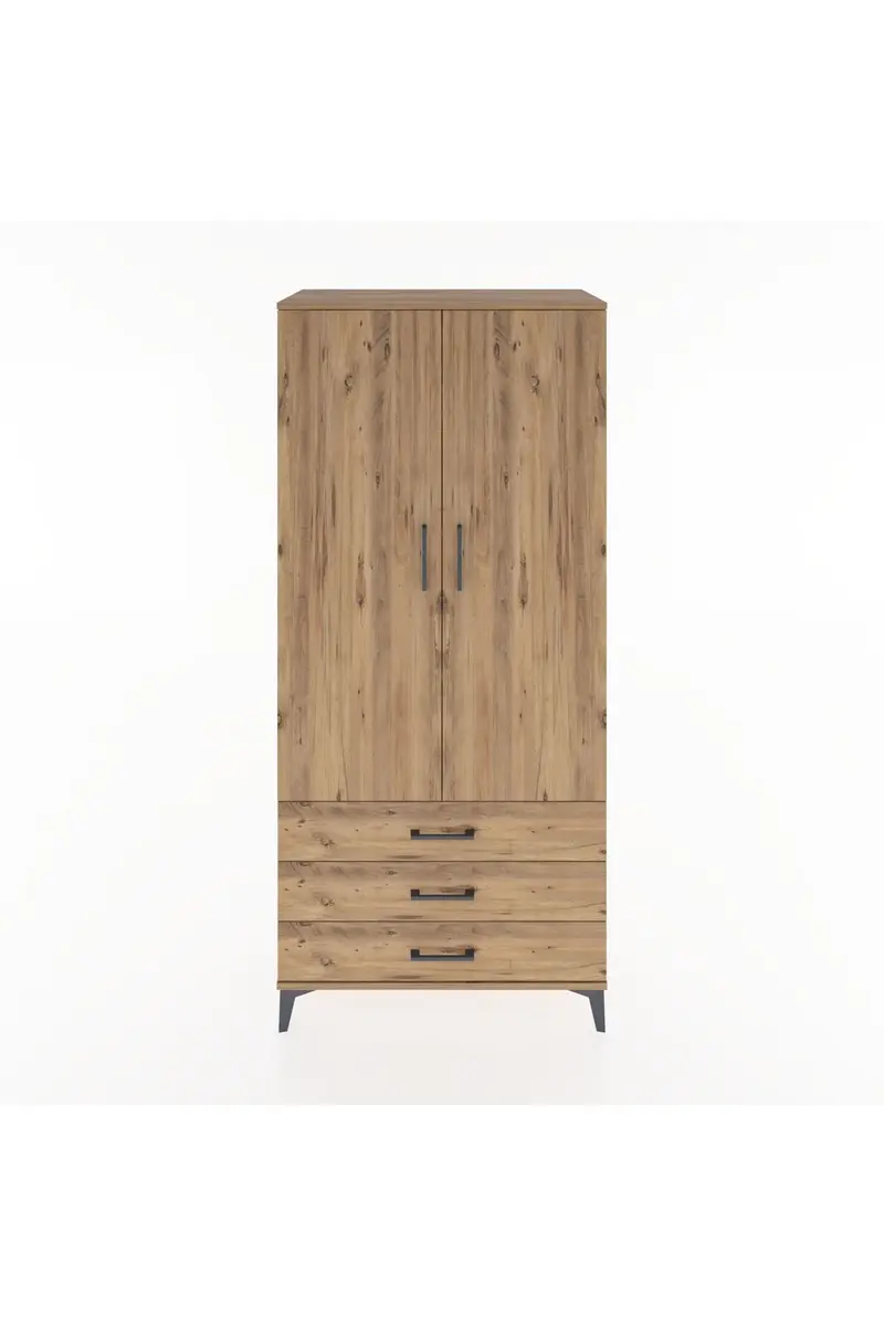 Hyperion Dolap 4 Raflı 3 Çekmeceli 2 Kapaklı 88x44x195