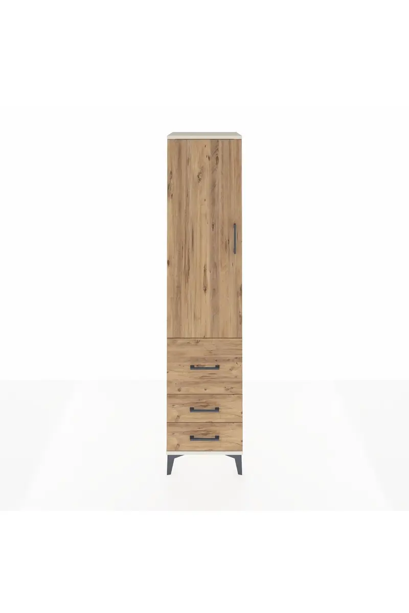 Hyperion Dolap 4 Raflı 3 Çekmeceli Tek Kapaklı 44x44x195