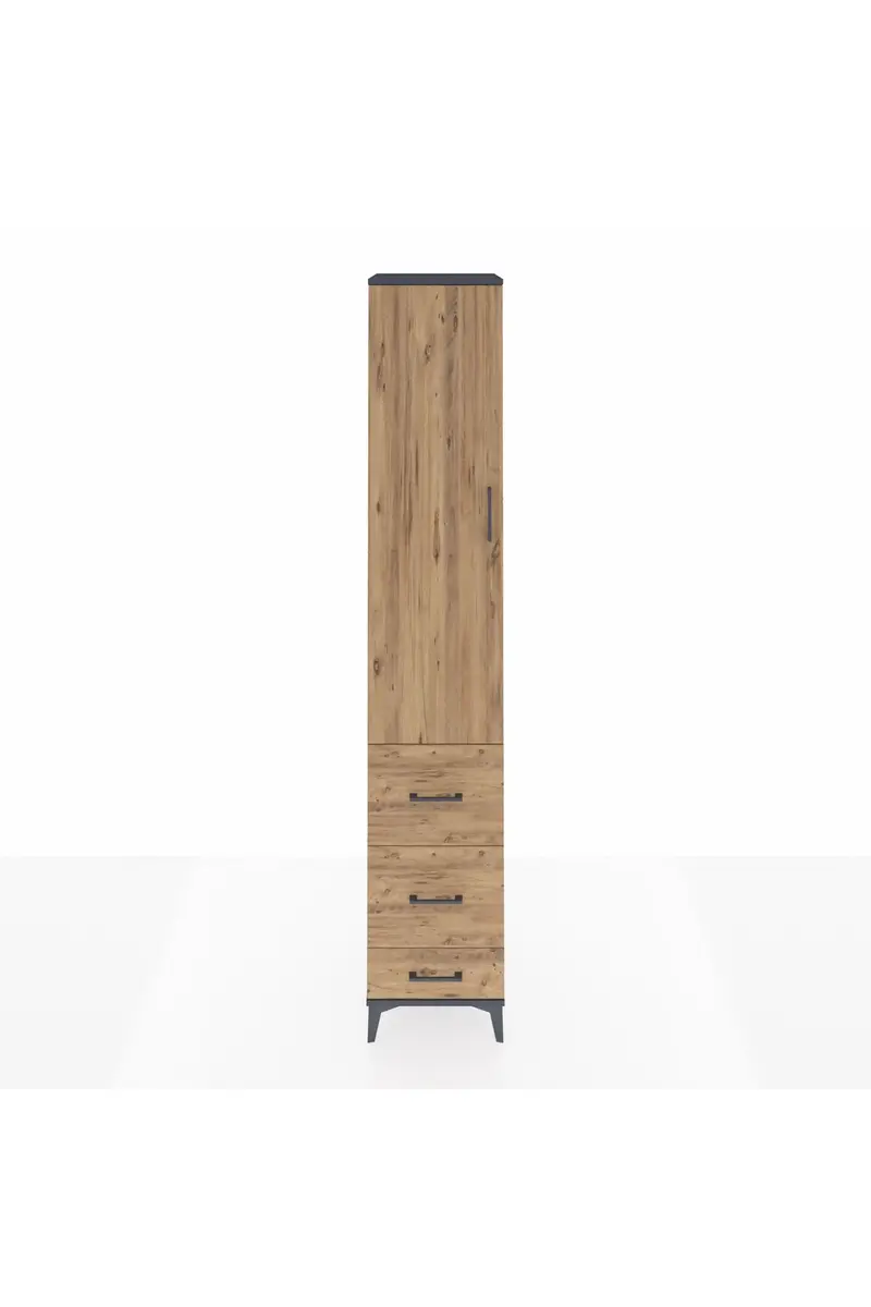 Hyperion Dolap 4 Raflı 3 Çekmeceli Tek Kapaklı 44x44x243