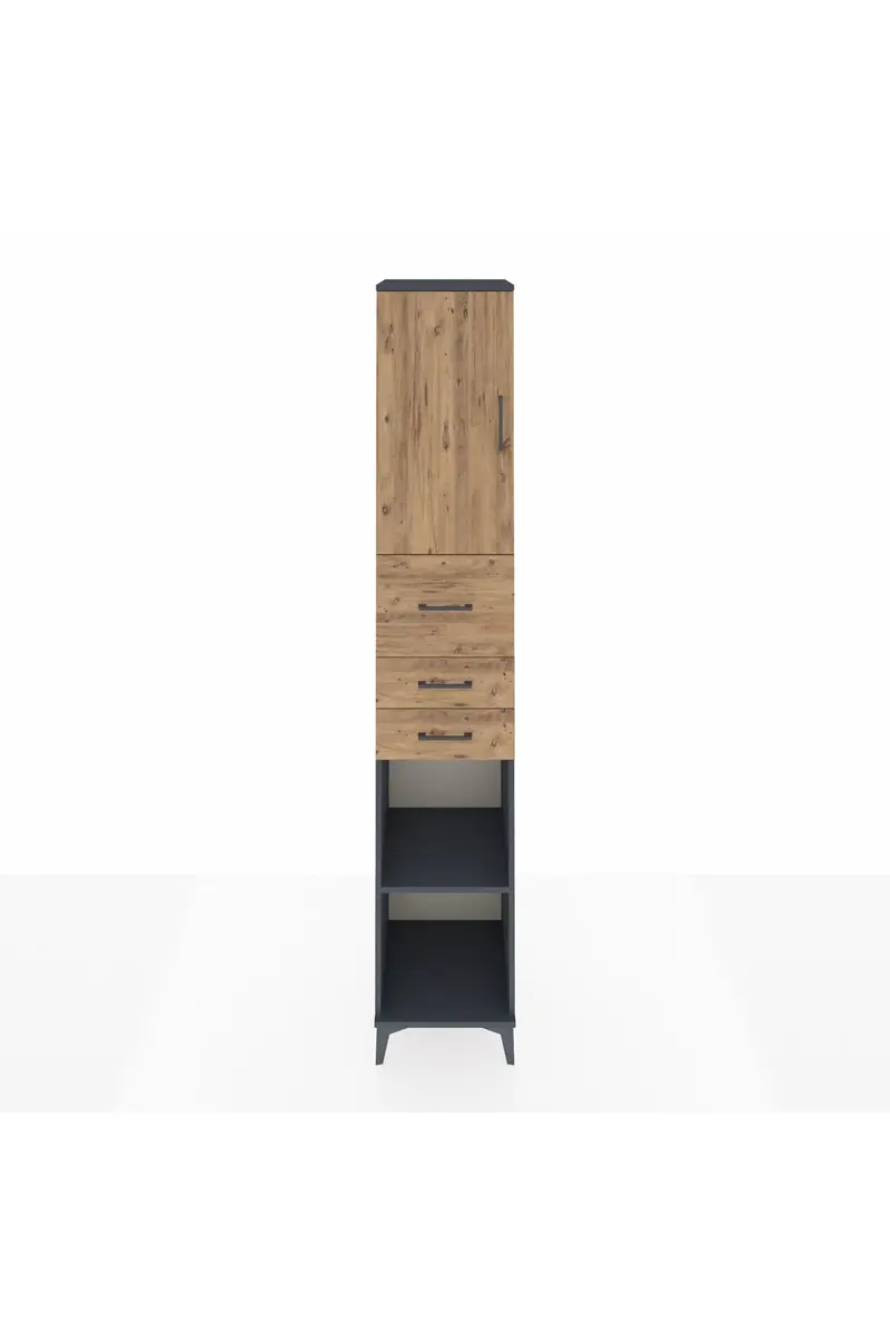 Hyperion Dolap 4 Raflı 3 Çekmeceli Tek Kapaklı 44x44x243