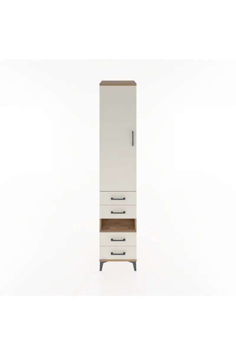 Hyperion Dolap 4 Raflı 4 Çekmeceli Tek Kapaklı 44x44x221