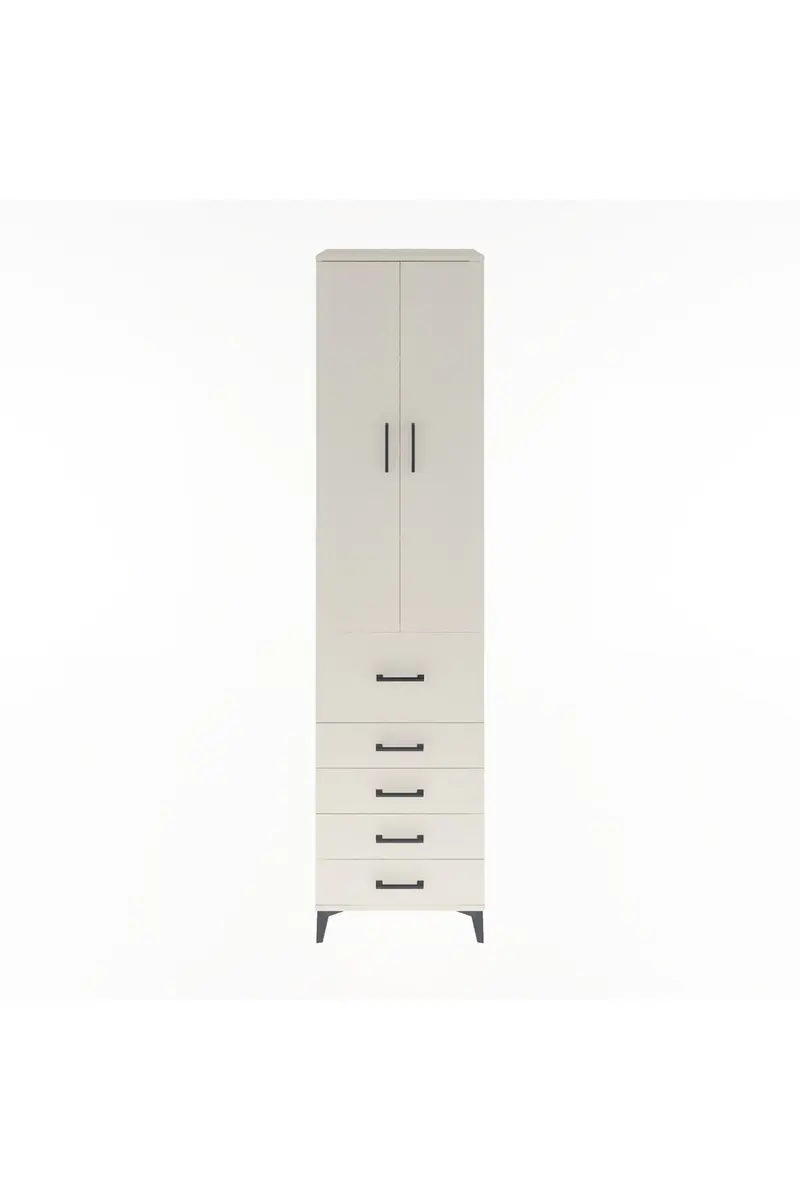 Hyperion Dolap 4 Raflı 5 Çekmeceli 2 Kapaklı 60x44x243