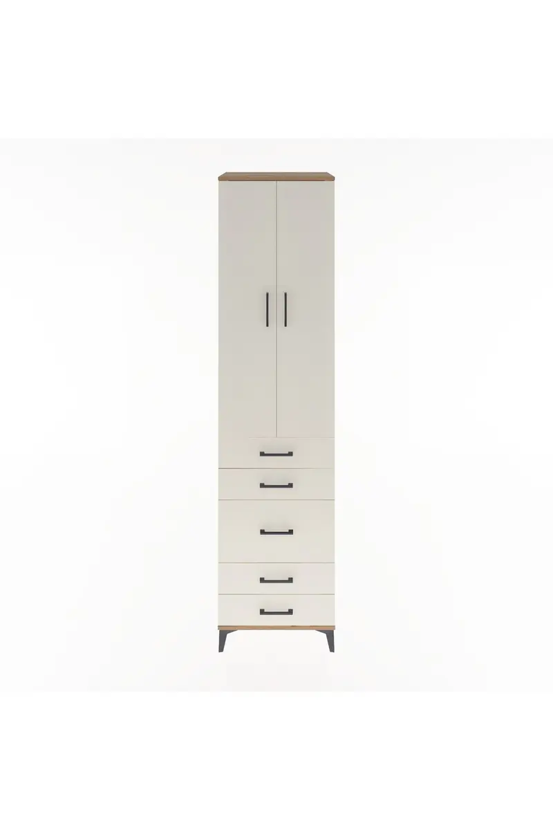 Hyperion Dolap 4 Raflı 5 Çekmeceli 2 Kapaklı 60x44x243