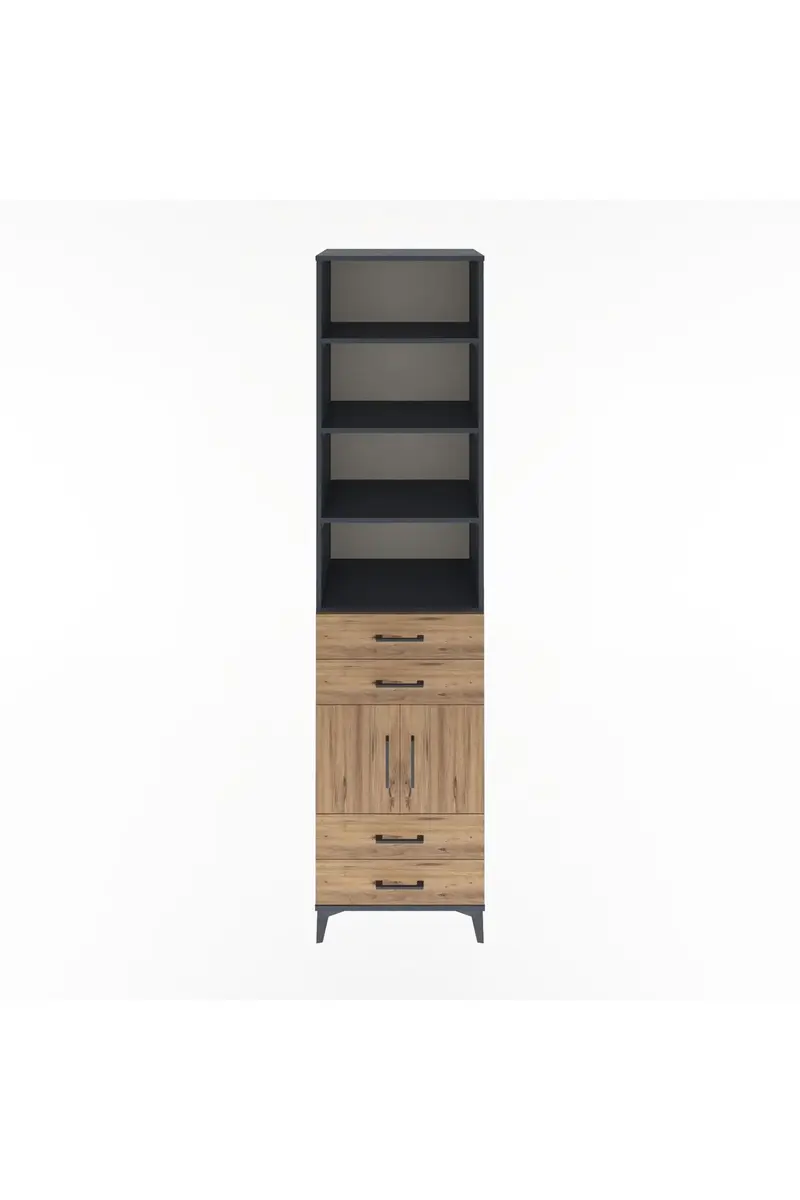 Hyperion Dolap 5 Raflı 4 Çekmeceli 2 Kapaklı 60x44x243
