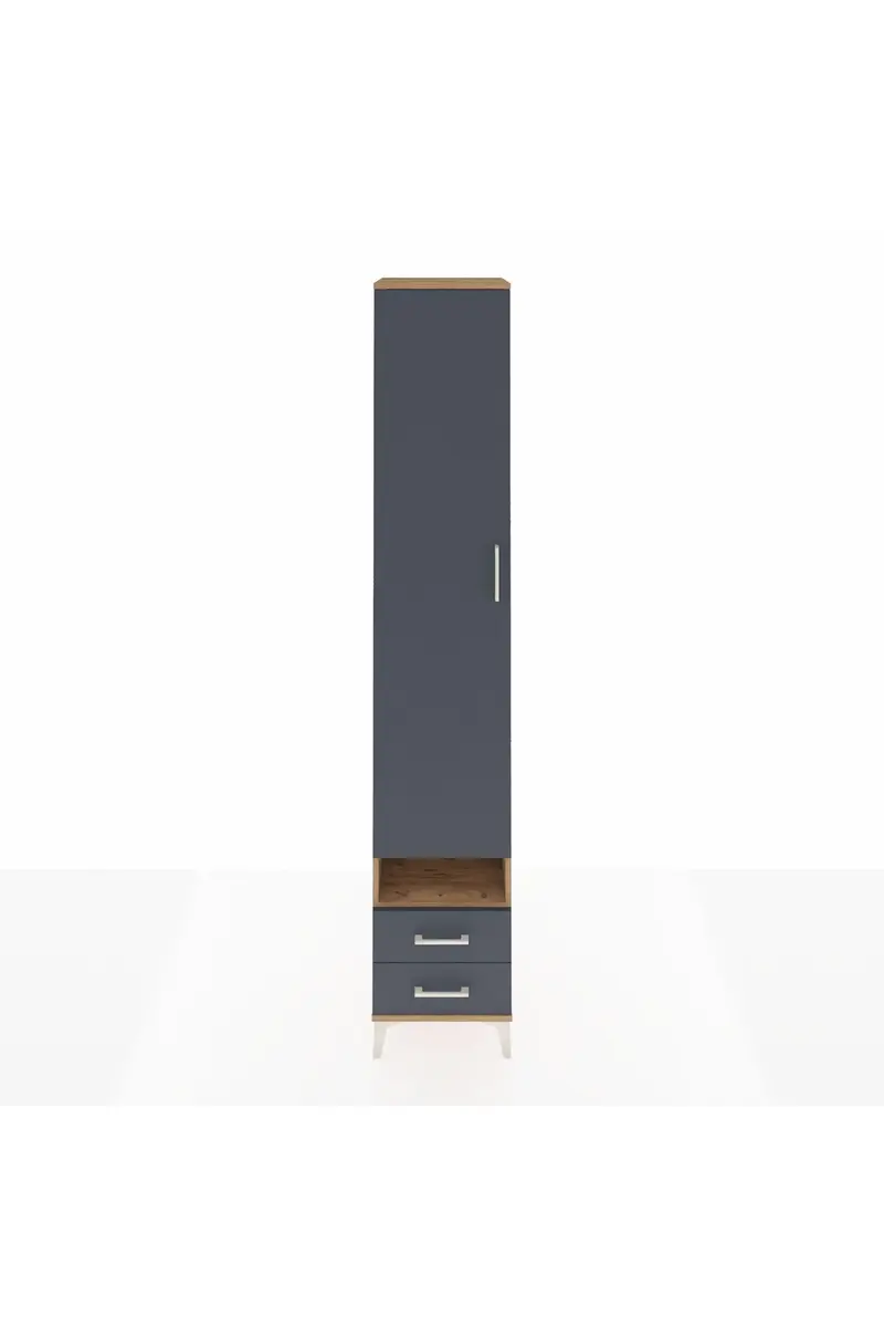 Hyperion Dolap 6 Raflı 2 Çekmeceli Tek Kapaklı 44x44x243