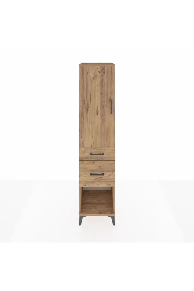 Hyperion Dolap Tek Raflı 2 Çekmeceli Tek Askılı 44x44x195