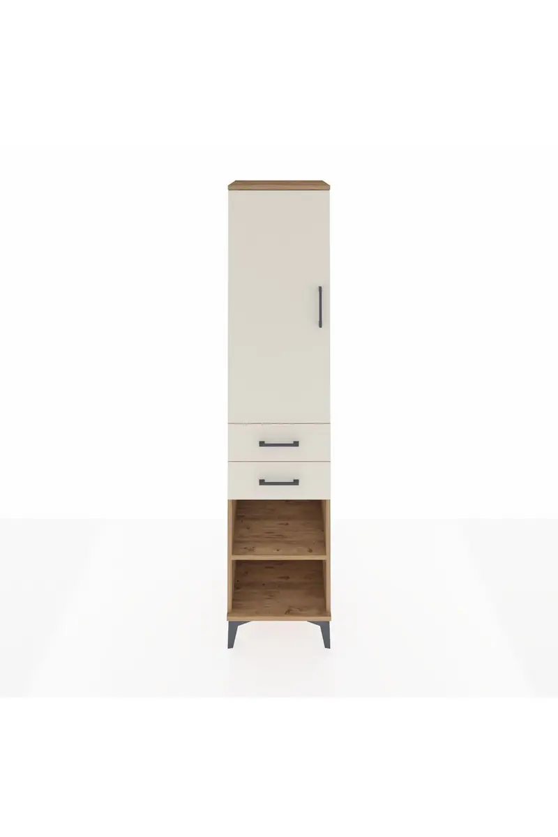 Hyperion Dolap Tek Raflı 2 Çekmeceli Tek Askılı 44x44x195