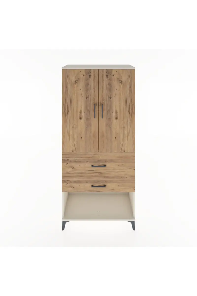 Hyperion Dolap Tek Raflı 2 Çekmeceli Tek Askılı 88x44x195