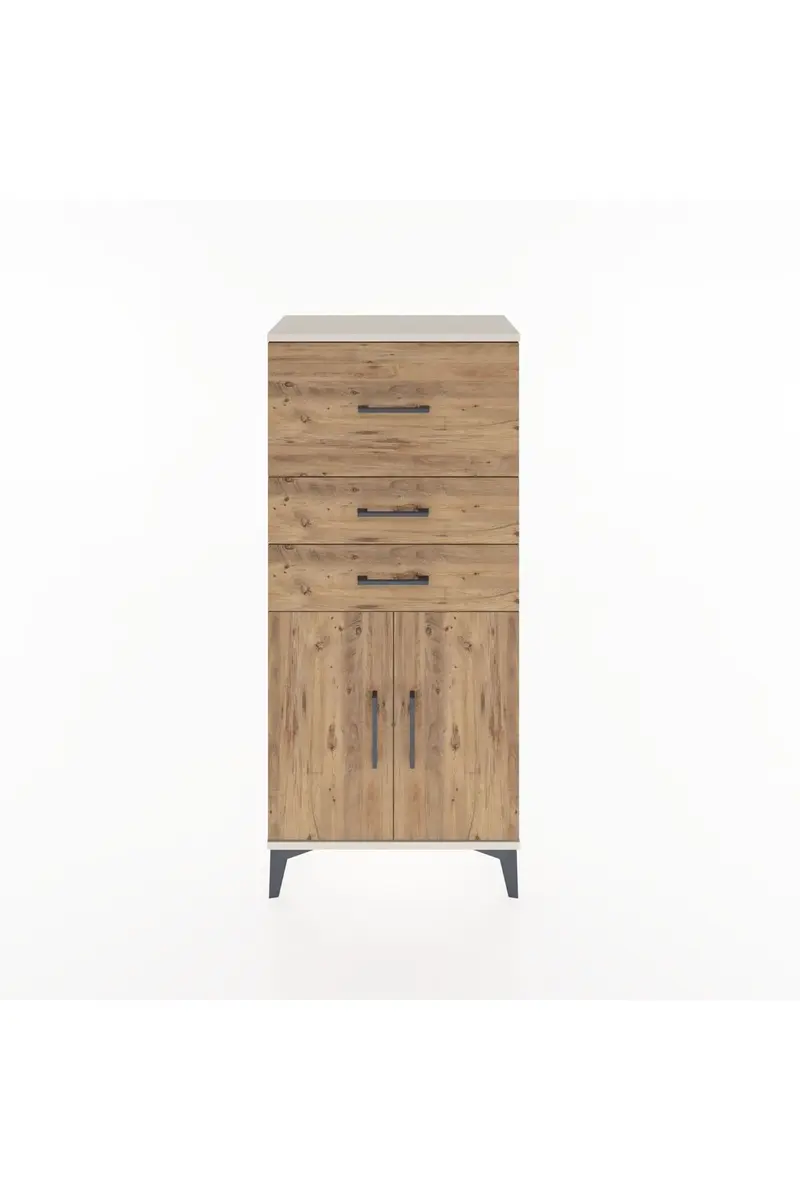 Hyperion Dolap Tek Raflı 3 Çekmeceli 2 Kapaklı 60x44x134