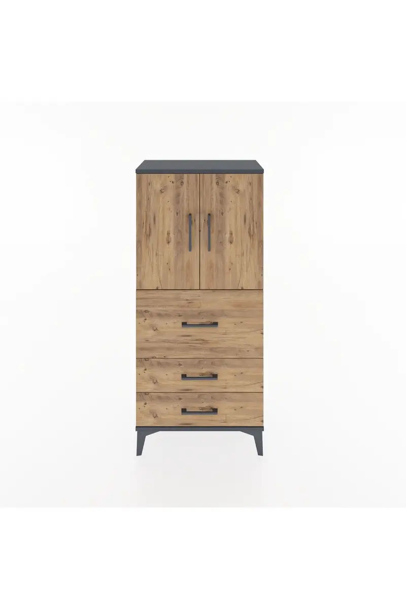 Hyperion Dolap Tek Raflı 3 Çekmeceli 2 Kapaklı 60x44x134