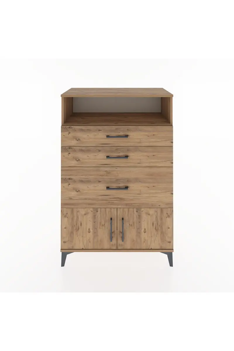 Hyperion Dolap Tek Raflı 3 Çekmeceli 2 Kapaklı 88x44x134