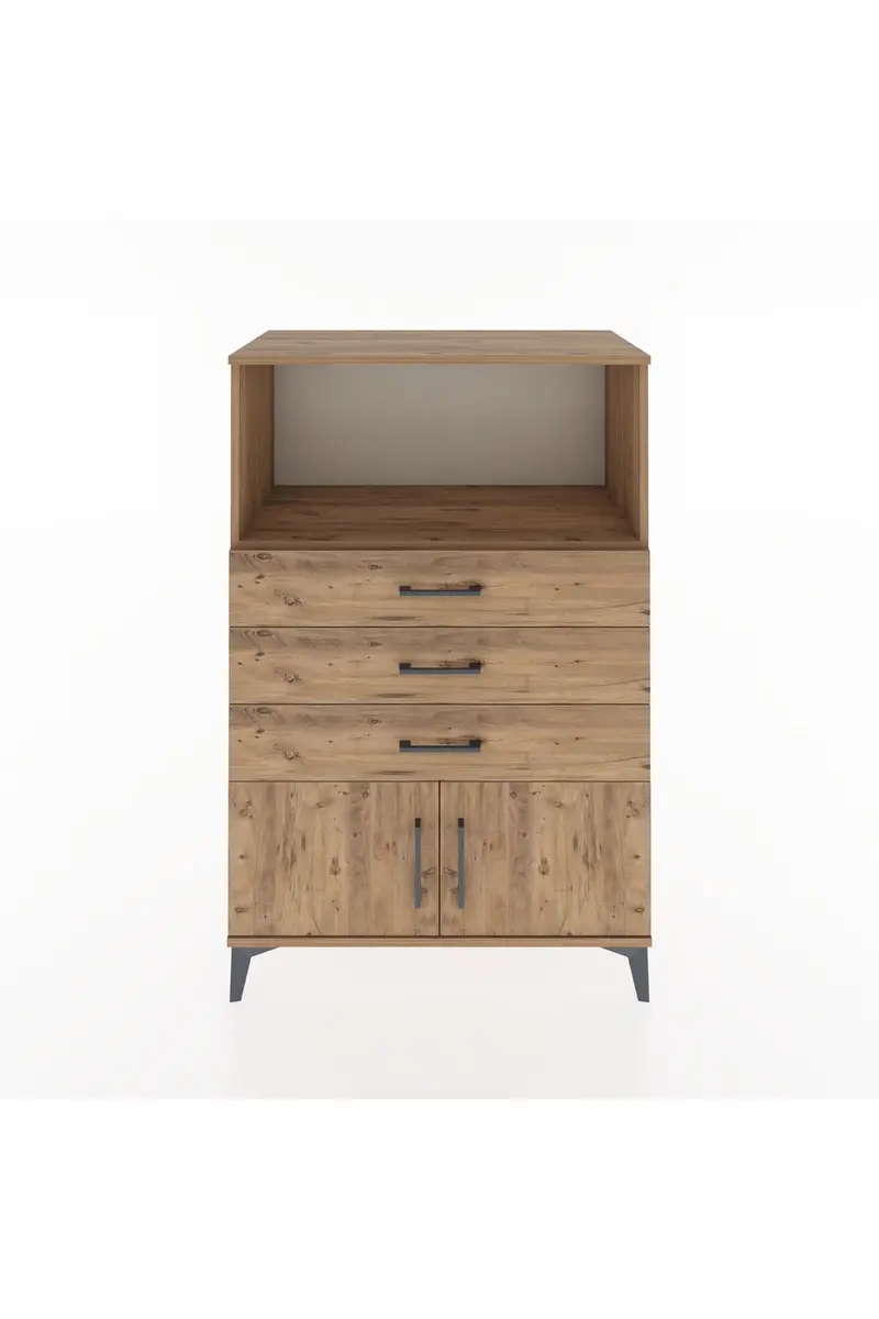 Hyperion Dolap Tek Raflı 3 Çekmeceli 2 Kapaklı 88x44x134
