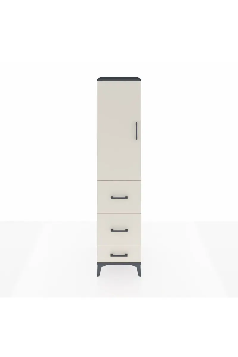 Hyperion Dolap Tek Raflı 3 Çekmeceli Tek Askılı 44x44x195
