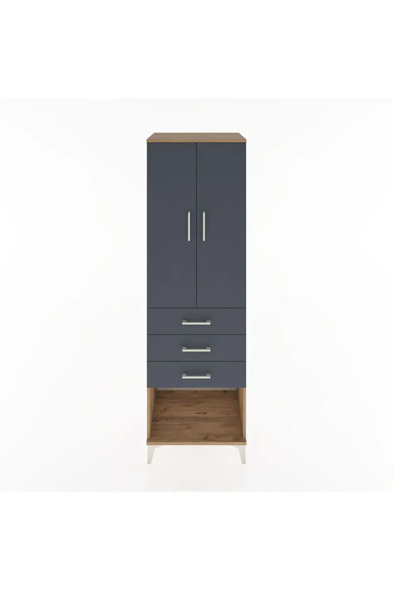 Hyperion Dolap Tek Raflı 3 Çekmeceli Tek Askılı 60x44x195