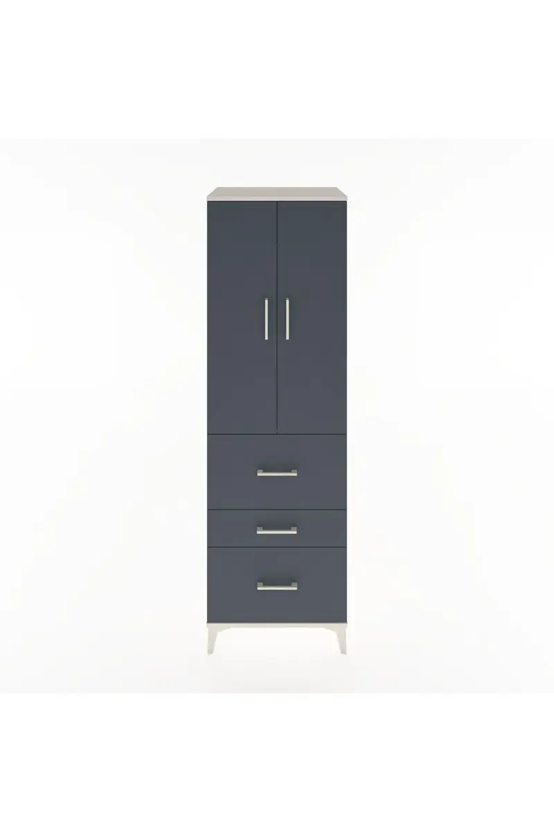 Hyperion Dolap Tek Raflı 3 Çekmeceli Tek Askılı 60x44x195