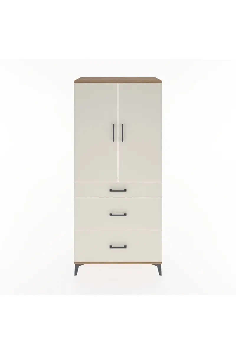Hyperion Dolap Tek Raflı 3 Çekmeceli Tek Askılı 88x44x195