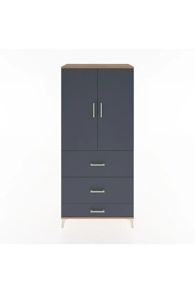 Hyperion Dolap Tek Raflı 3 Çekmeceli Tek Askılı 88x44x195