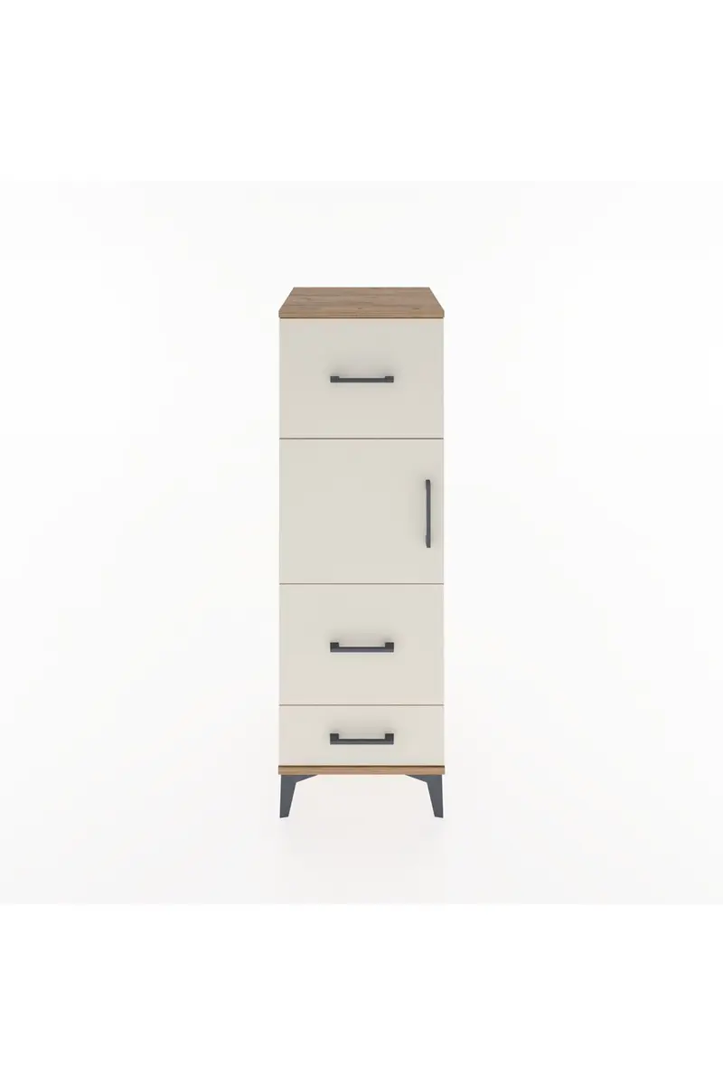 Hyperion Dolap Tek Raflı 3 Çekmeceli Tek Kapaklı 44x44x134
