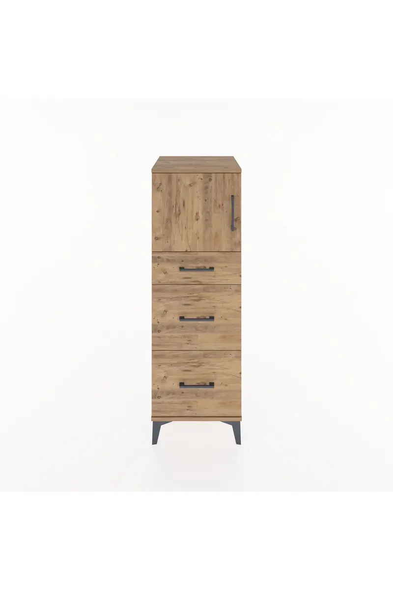 Hyperion Dolap Tek Raflı 3 Çekmeceli Tek Kapaklı 44x44x134