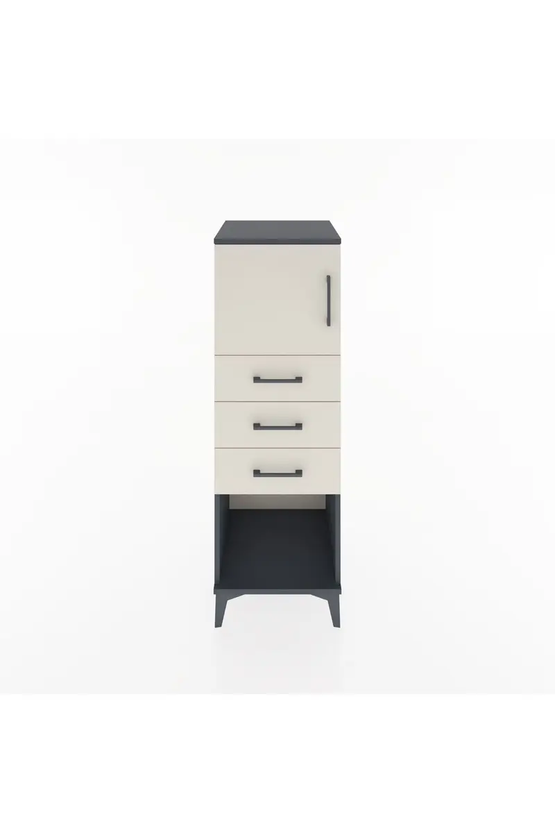 Hyperion Dolap Tek Raflı 3 Çekmeceli Tek Kapaklı 44x44x134