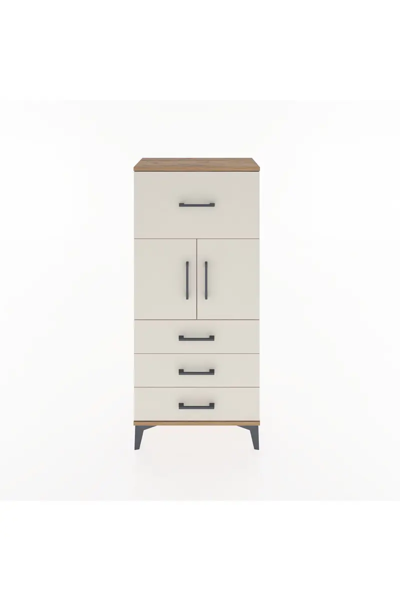 Hyperion Dolap Tek Raflı 4 Çekmeceli 2 Kapaklı 60x44x134