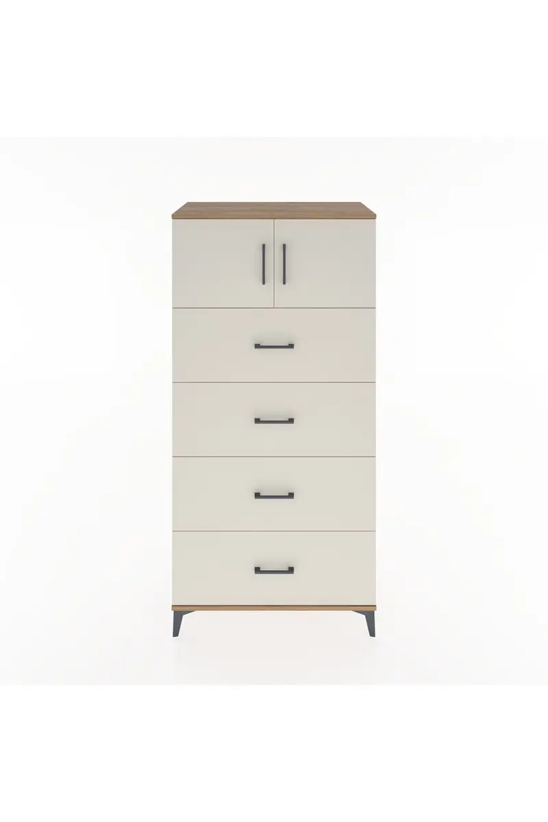 Hyperion Dolap Tek Raflı 4 Çekmeceli 2 Kapaklı 88x44x182