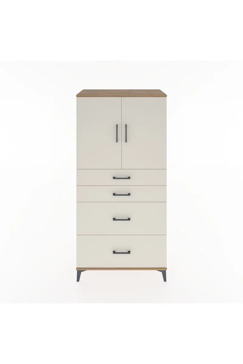 Hyperion Dolap Tek Raflı 4 Çekmeceli 2 Kapaklı 88x44x182