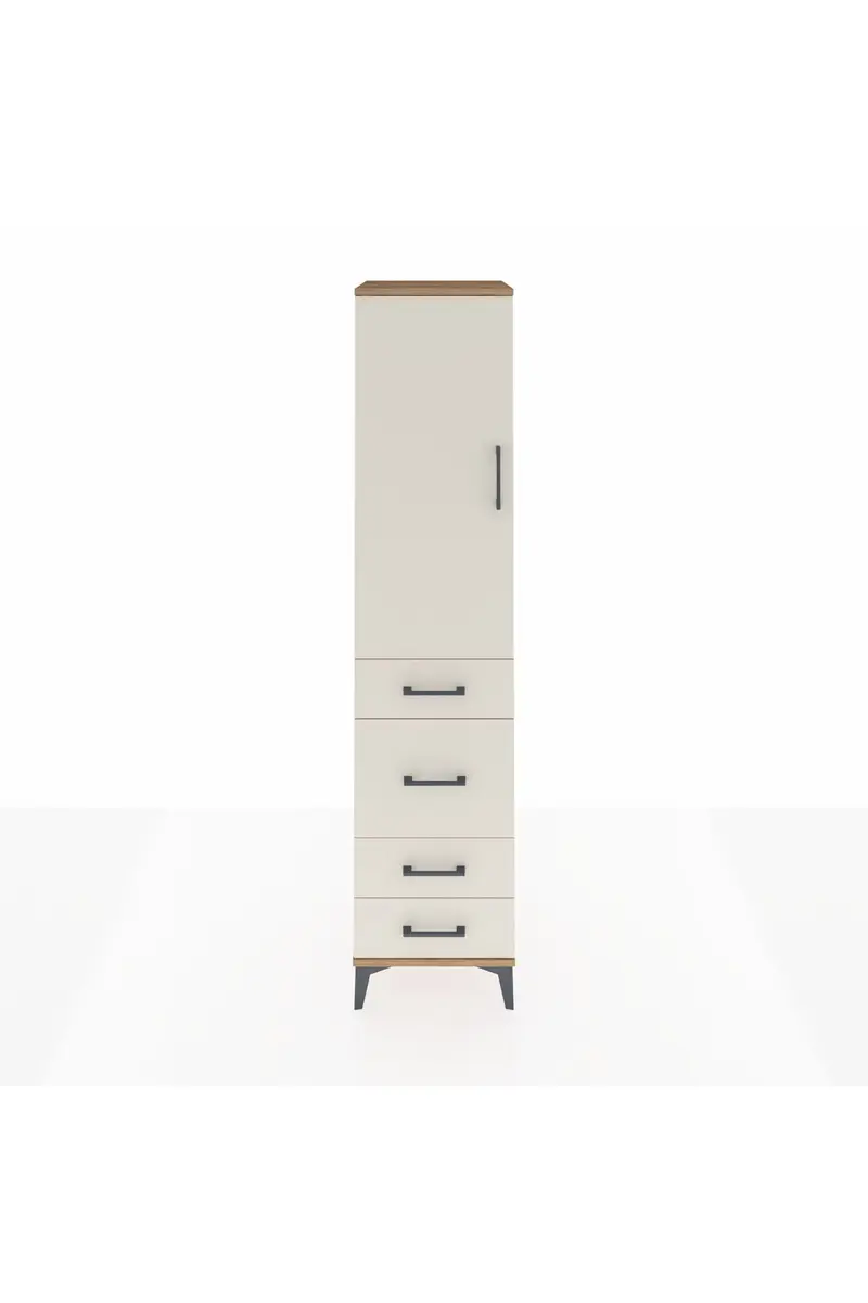 Hyperion Dolap Tek Raflı 4 Çekmeceli Tek Askılı 44x44x195