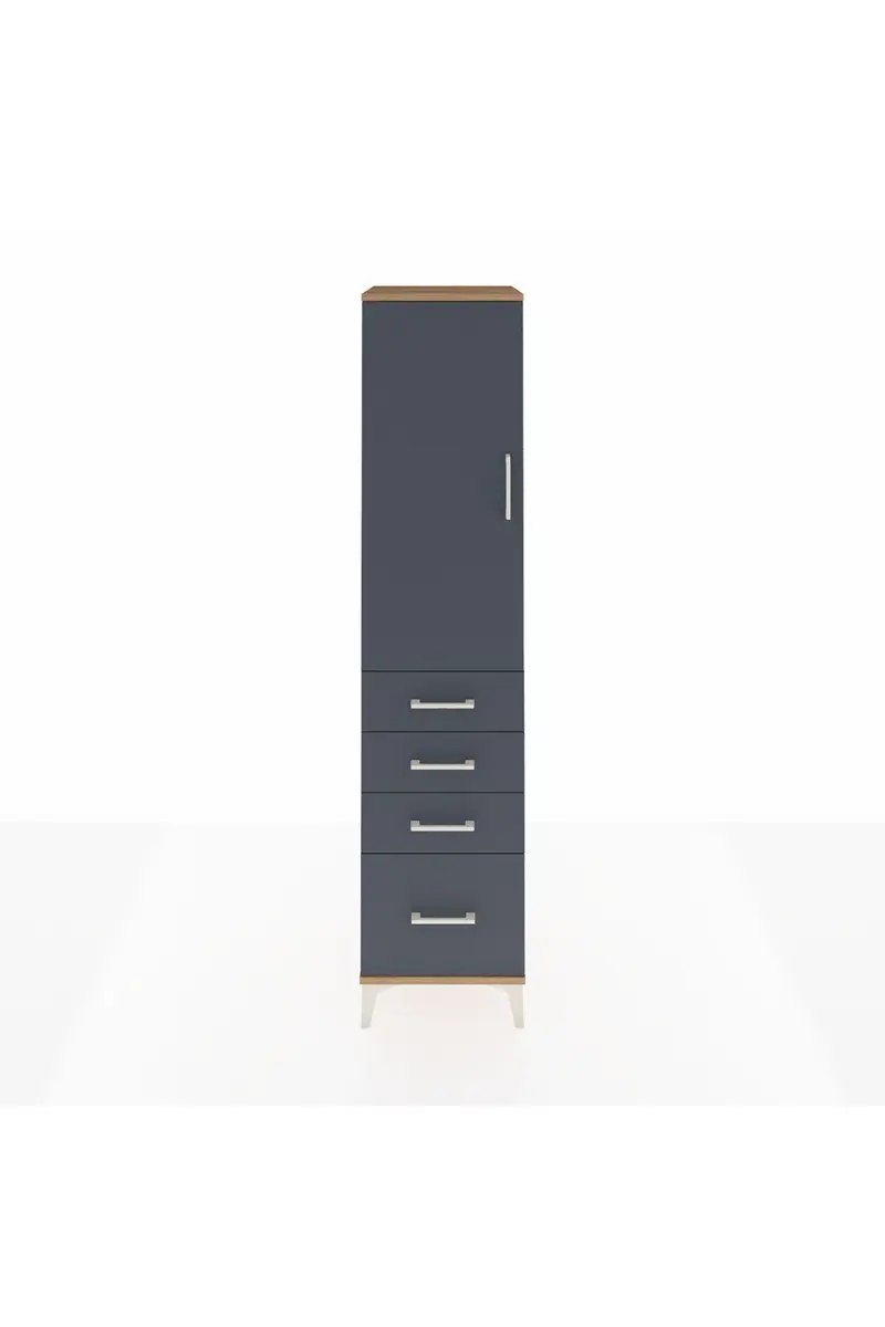 Hyperion Dolap Tek Raflı 4 Çekmeceli Tek Askılı 44x44x195