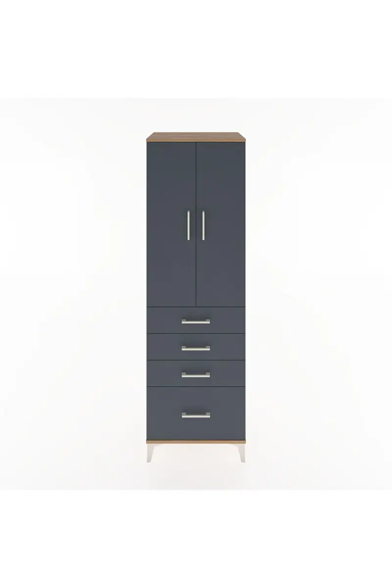Hyperion Dolap Tek Raflı 4 Çekmeceli Tek Askılı 60x44x195
