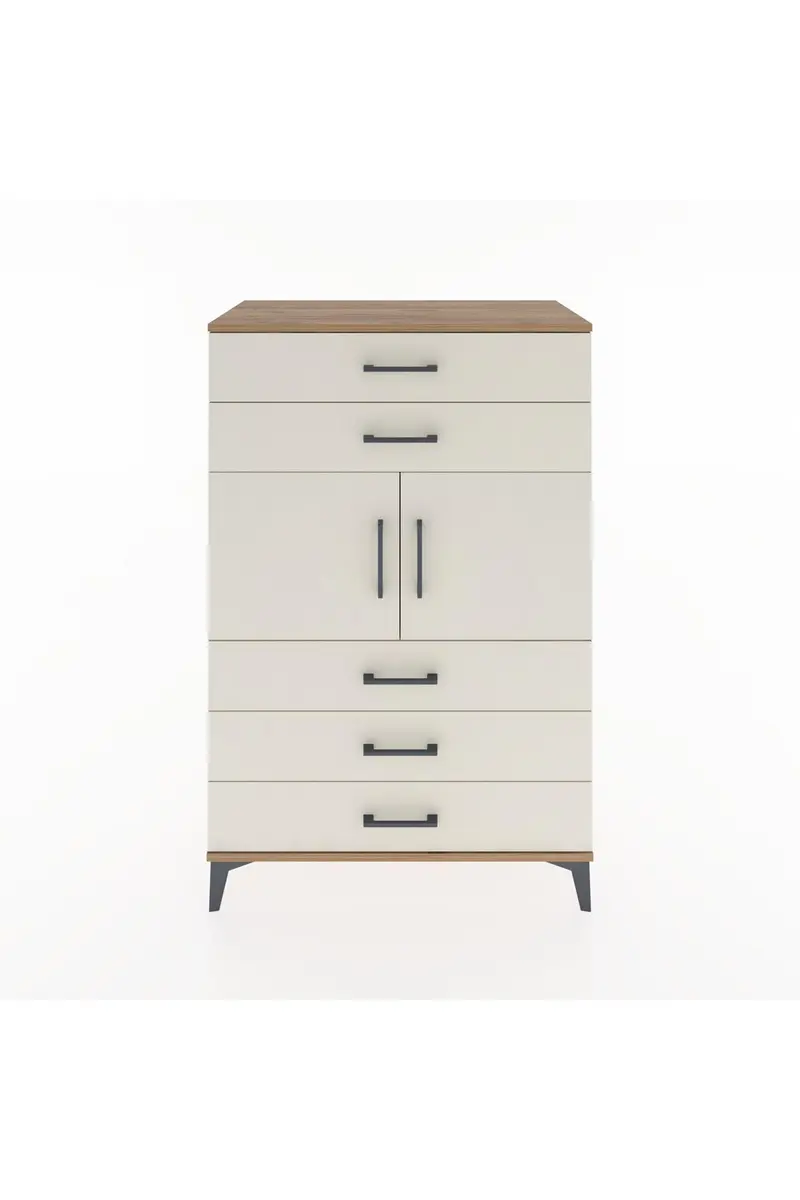 Hyperion Dolap Tek Raflı 5 Çekmeceli 2 Kapaklı 88x44x134