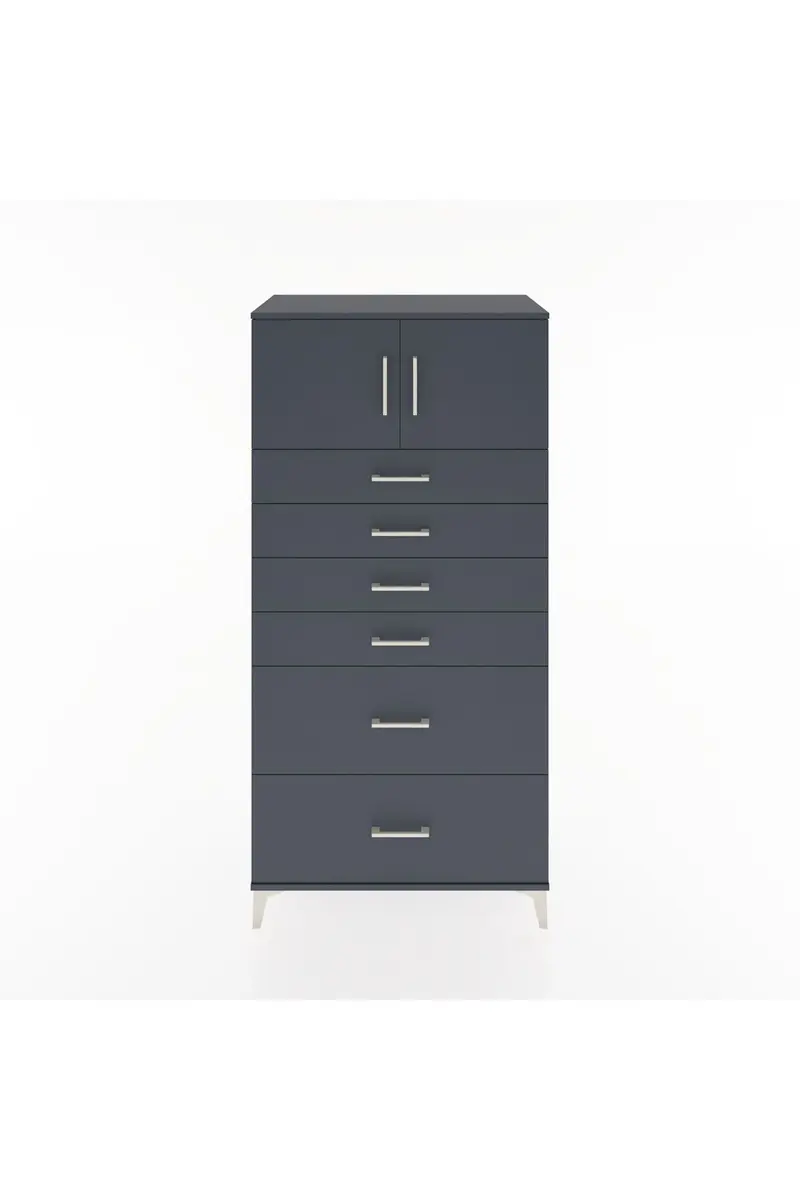 Hyperion Dolap Tek Raflı 6 Çekmeceli 2 Kapaklı 88x44x182