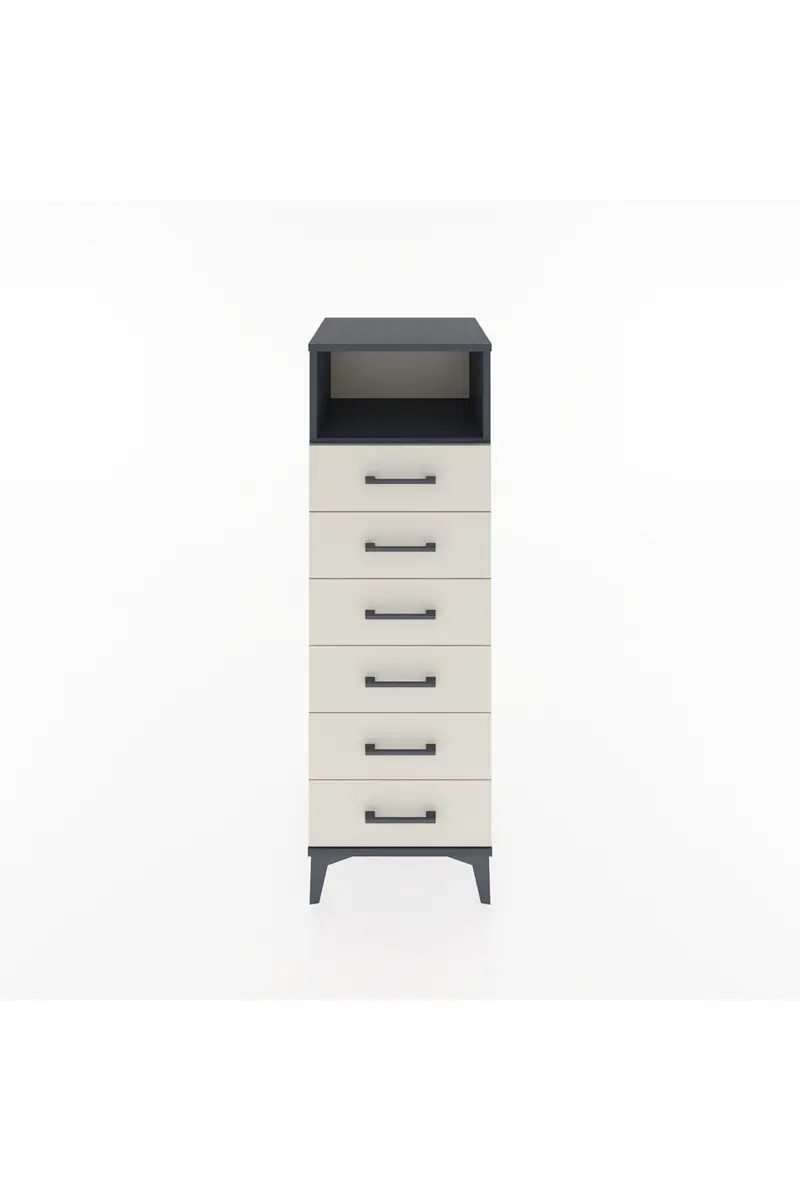 Hyperion Dolap Tek Raflı 6 Çekmeceli 44x44x134