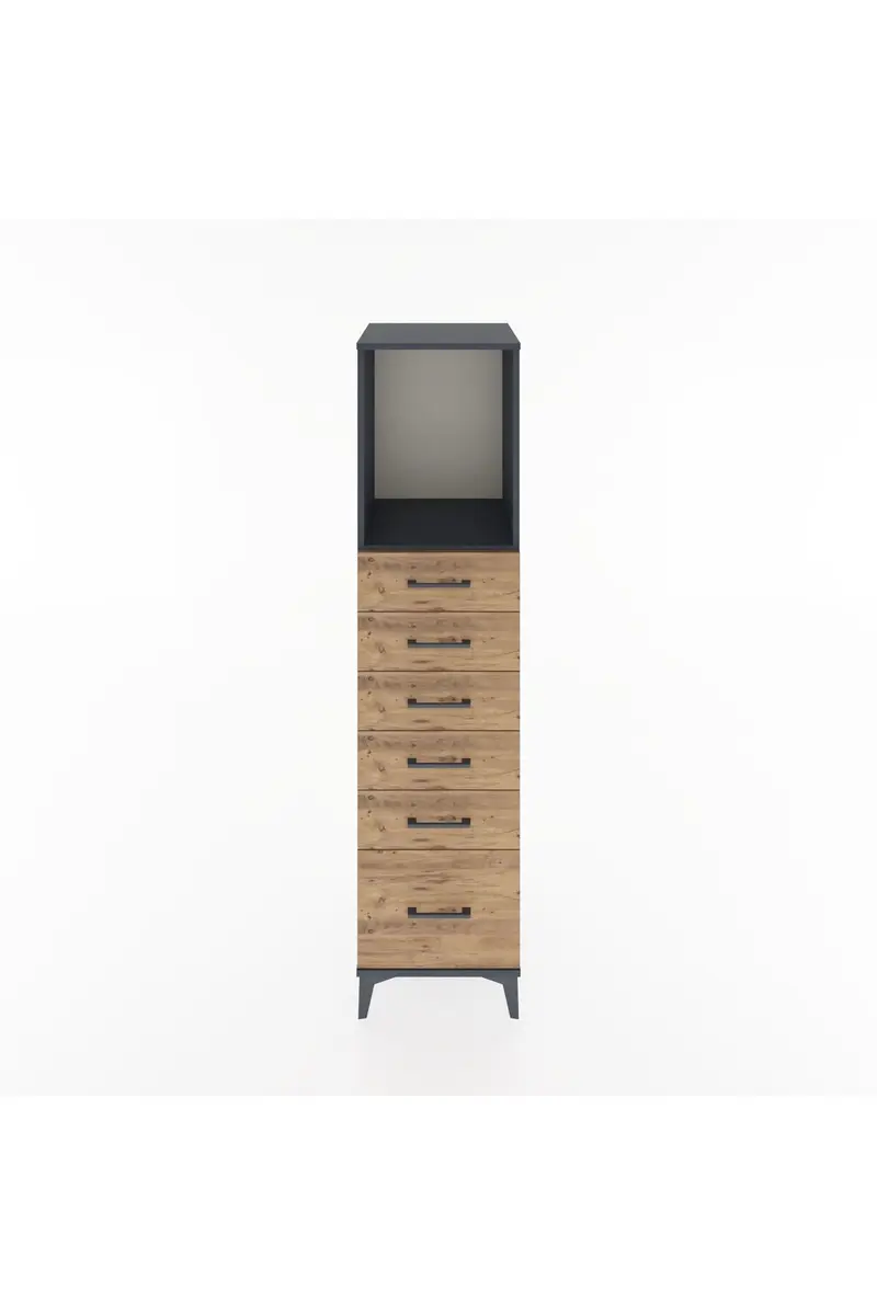 Hyperion Dolap Tek Raflı 6 Çekmeceli 44x44x182
