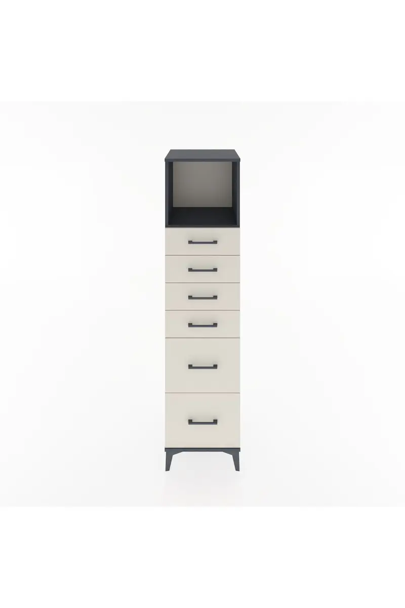 Hyperion Dolap Tek Raflı 6 Çekmeceli 44x44x182